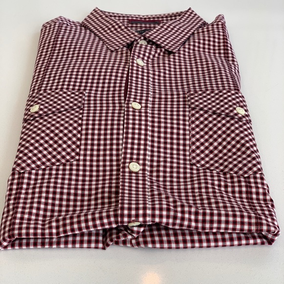 New Banana Republic Long Sleeve Button Up- Red - Picture 4 of 8